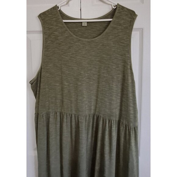 Old Navy Women's XXL Linden Green Sleeveless Midi Dress Ruffle Prairiecore - Picture 6 of 8